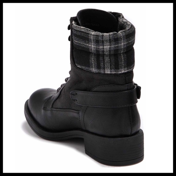 BLACK ANKLE BOOTIES LACE UP BOOTS A3C - Picture 3 of 8